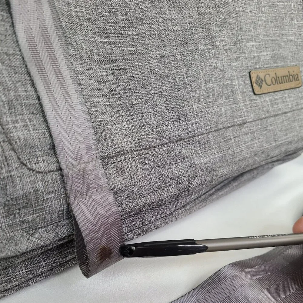 Columbia Diaper Bag Vista Hills Grey w Thermal Bottle Pocket & Removeable Pad